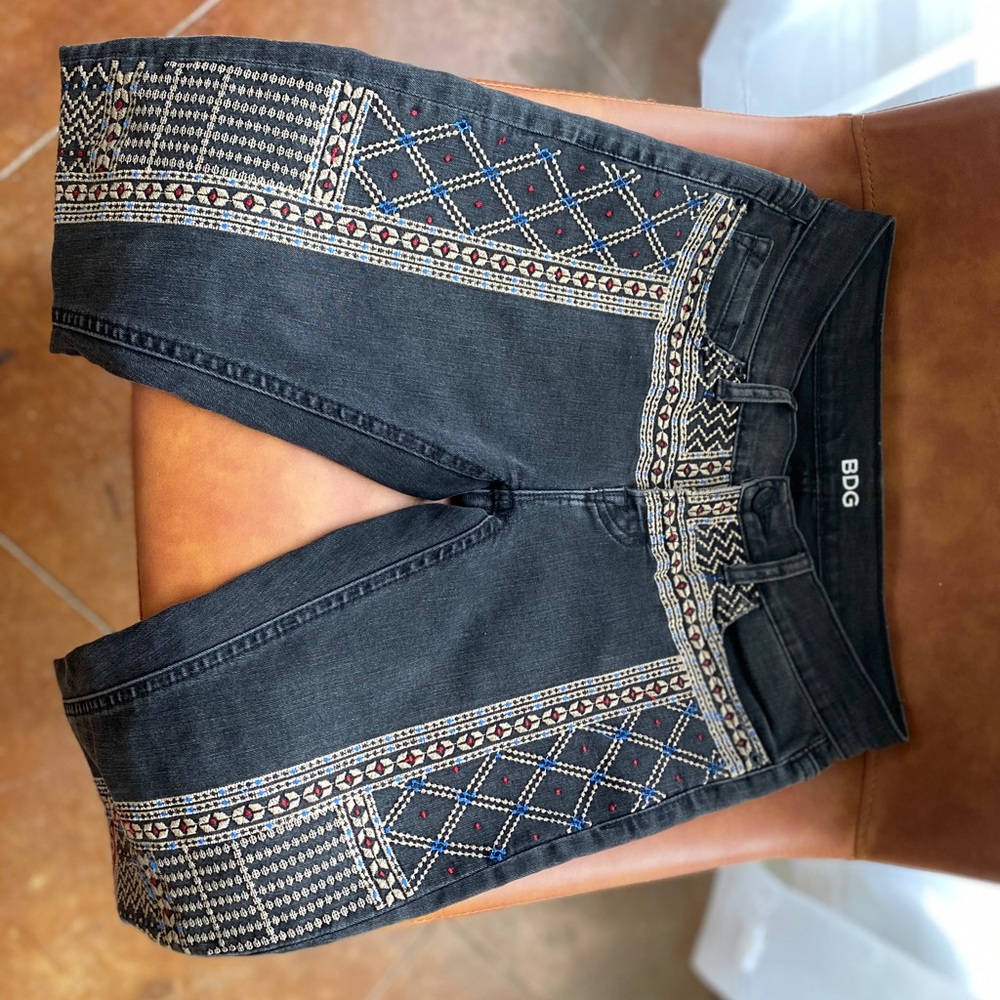 BDG aztec print black jeans